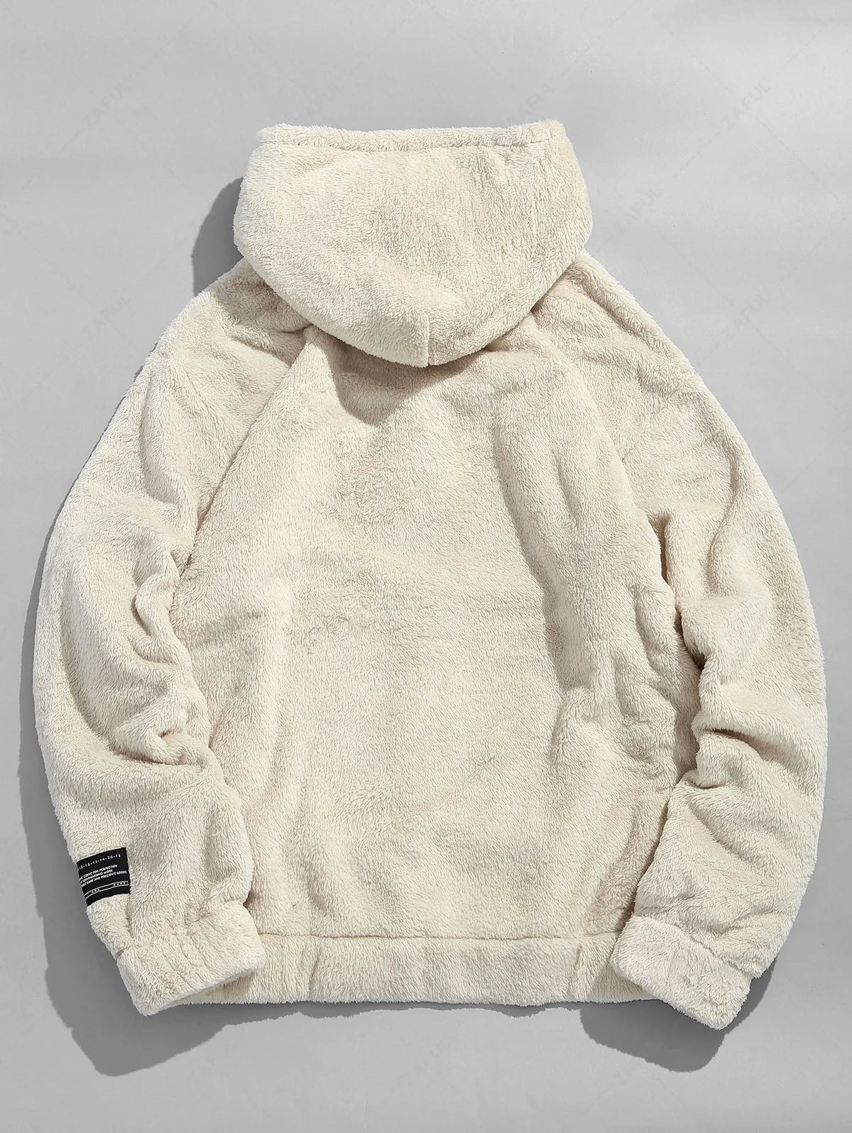 Solid Pouch Pocket Fleece Fluffy Hoodie
