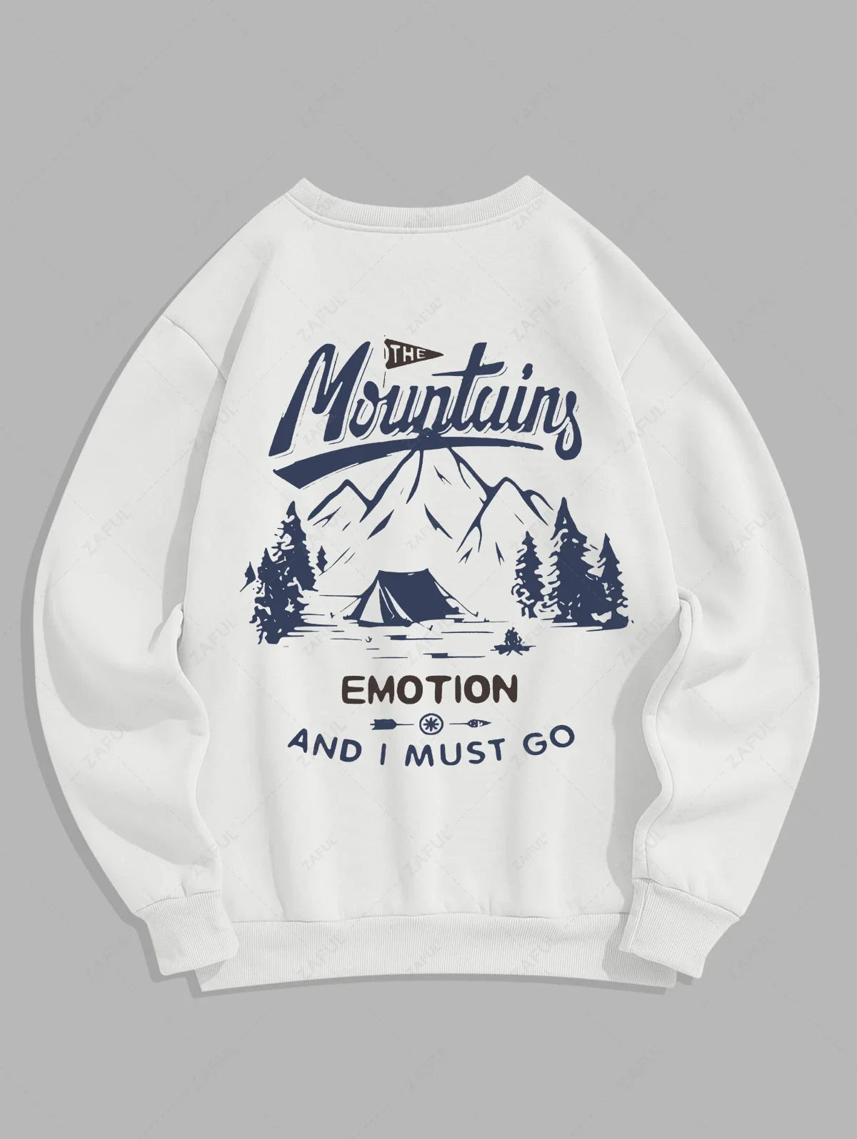 Unisex Mountains Tree Letter Graphic Printed Sweatshirt