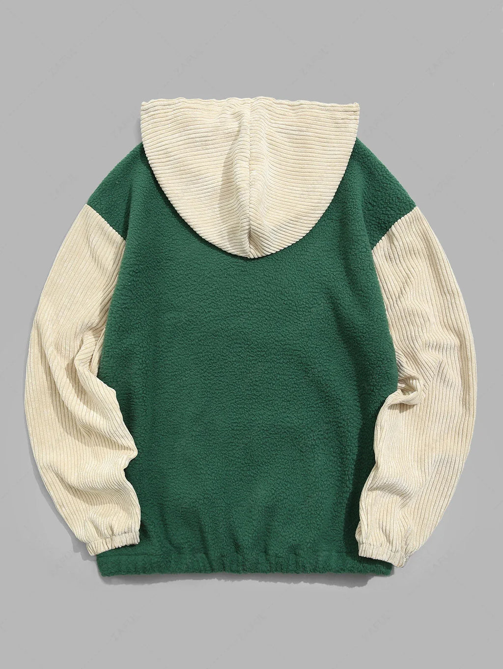 Unisex Colorblock Polar Fleece Kangaroo Pocket Pullover Hoodie