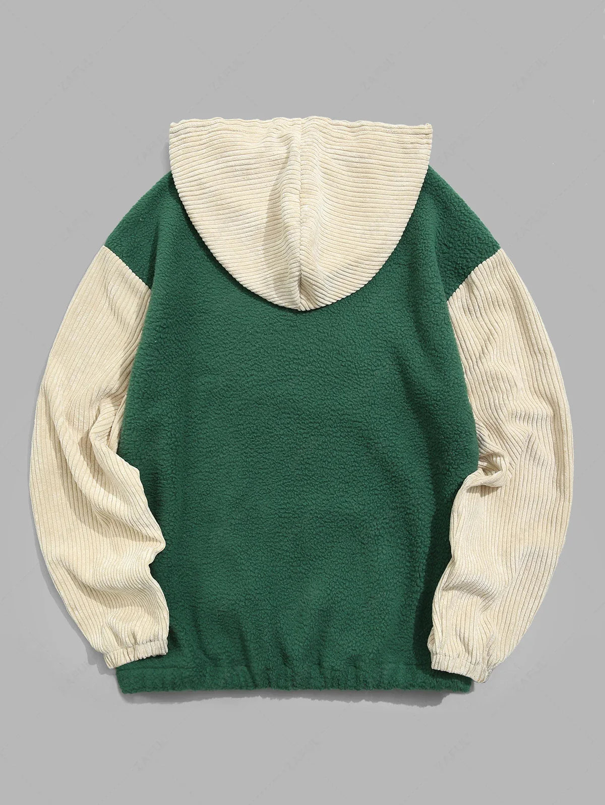 Unisex Colorblock Polar Fleece Kangaroo Pocket Pullover Hoodie