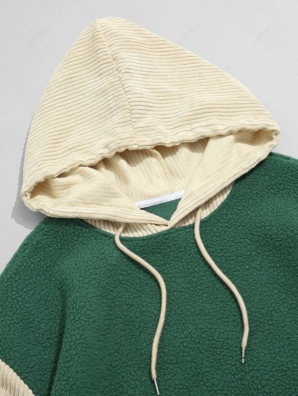 Unisex Colorblock Polar Fleece Kangaroo Pocket Pullover Hoodie