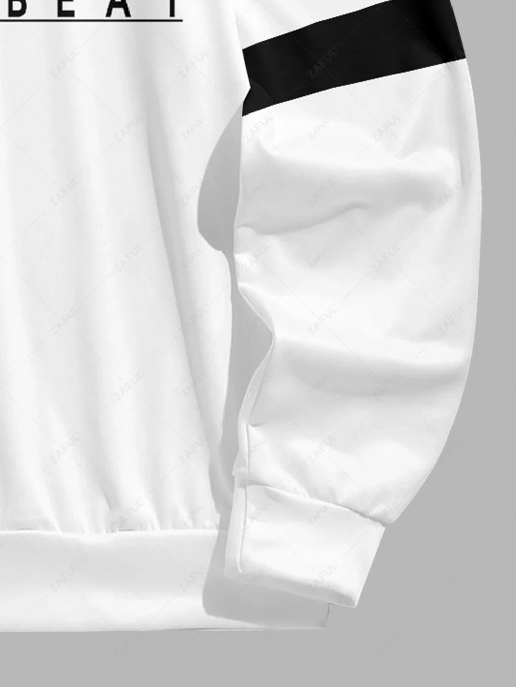 Unisex Colorblock Letter Heartbeat Pattern Printed Quarter Zip Stand Collar Sweatshirt